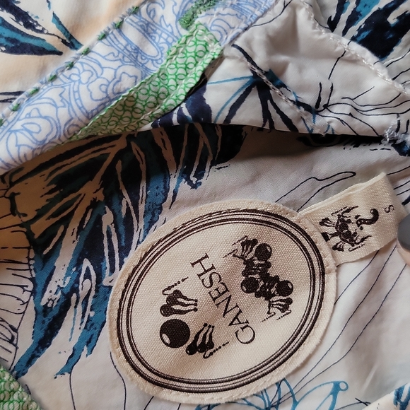 Men's small Ganesh short sleeve buttondown floral palm - Picture 2 of 4